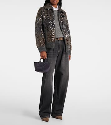 Monili suede tote bag | Brunello Cucinelli