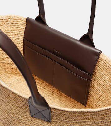 Borsa in rafia con similpelle | Ganni