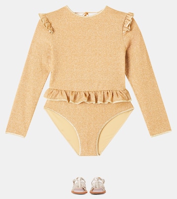 Lumière ruffled rashguard swimsuit | Oséree Kids