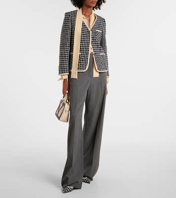 Rockstud 100 leather-trimmed bouclé pumps | Valentino Garavani
