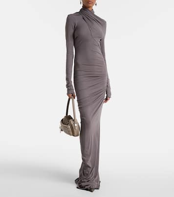 Draped ruched cotton-blend gown | Entire Studios