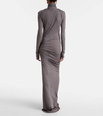 Draped ruched cotton-blend gown | Entire Studios