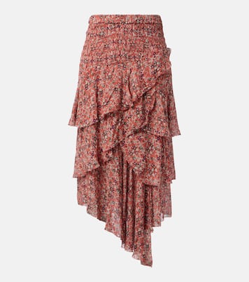 Ruched ruffled floral midi skirt | Marant Etoile