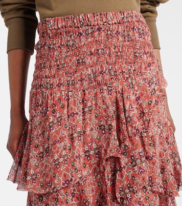 Ruched ruffled floral midi skirt | Marant Etoile
