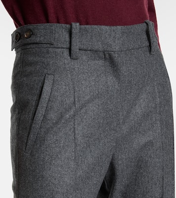 Pleated virgin wool straight pants | Brunello Cucinelli