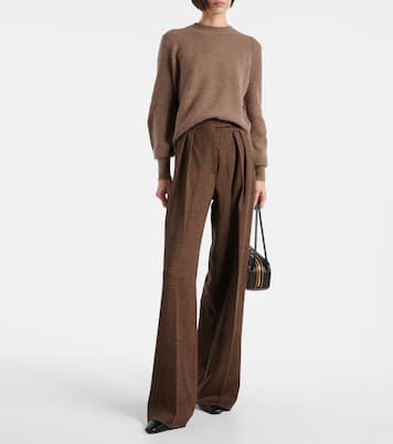 Ponza cotton and wool-blend wide-leg pants | Max Mara