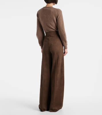 Ponza cotton and wool-blend wide-leg pants | Max Mara