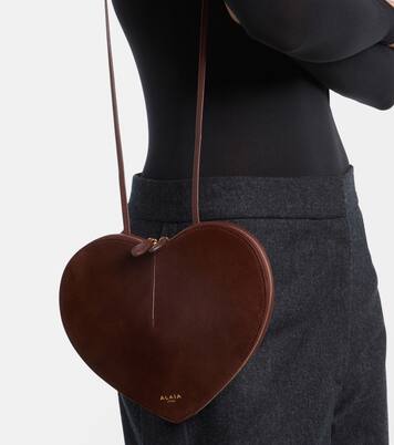 Le Cœur leather and suede shoulder bag | Alaïa