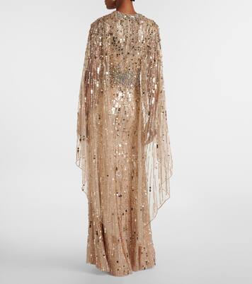 Honey Dew caped embellished gown | Jenny Packham