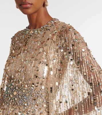 Honey Dew caped embellished gown | Jenny Packham