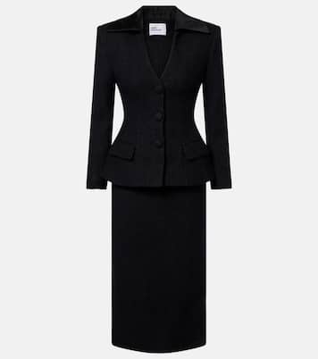 Wool-blend twill midi dress | Self-Portrait