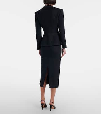 Wool-blend twill midi dress | Self-Portrait