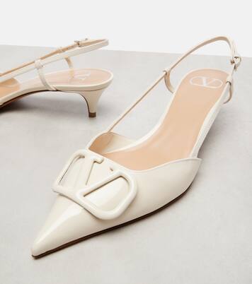 VLogo 40 patent leather slingback pumps | Valentino Garavani