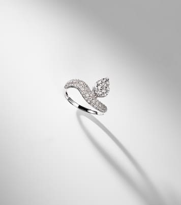 Wave Alliance 18kt white gold ring with diamonds | Persée