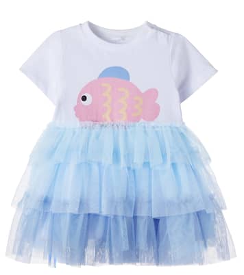 Baby cotton jersey and tulle dress | Stella McCartney Kids