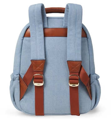 Logo leather-trimmed denim backpack | Chloé Kids