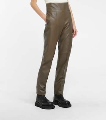 Pantaloni slim a vita alta in pelle | Alexandre Vauthier