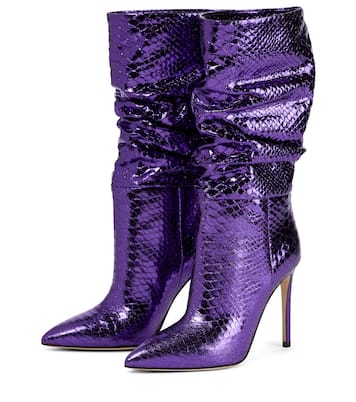 Python-effect leather boots | Paris Texas