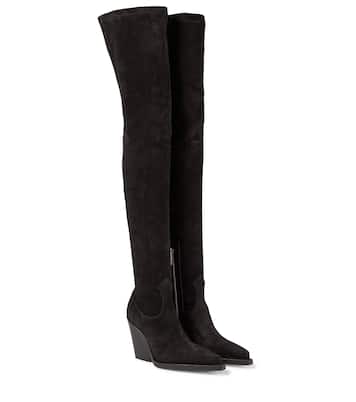 Suede over-the-knee boots | Paris Texas