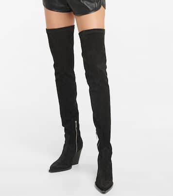 Suede over-the-knee boots | Paris Texas