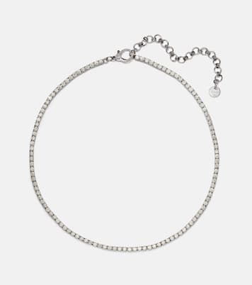 عقد تشوكر من ذهب أبيض 18 قيراط بالألماس | Shay Jewelry