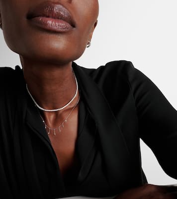 عقد تشوكر من ذهب أبيض 18 قيراط بالألماس | Shay Jewelry