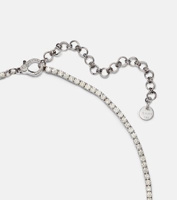عقد تشوكر من ذهب أبيض 18 قيراط بالألماس | Shay Jewelry