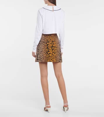 Top cropped in jersey di cotone | Miu Miu