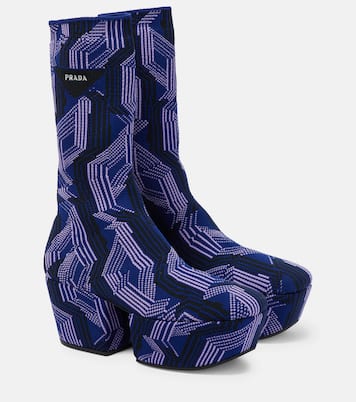Botines en jacquard con plataforma | Prada