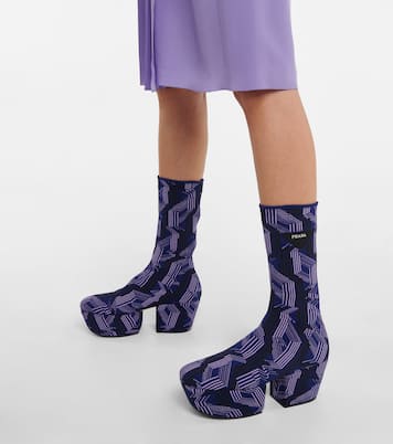 Botines en jacquard con plataforma | Prada