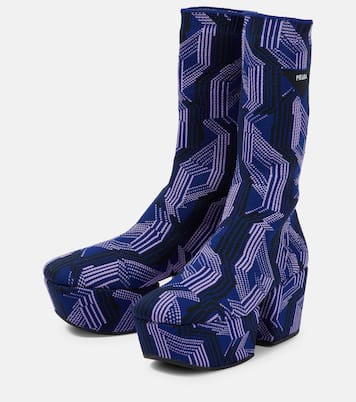Botines en jacquard con plataforma | Prada
