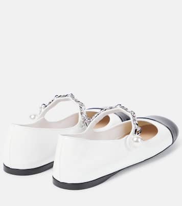 Ballerine in vernice con perle bijoux | Miu Miu