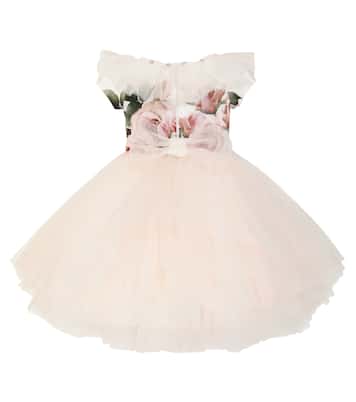 Bedrucktes Kleid mit Tüll | Monnalisa