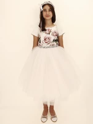 Bedrucktes Kleid mit Tüll | Monnalisa