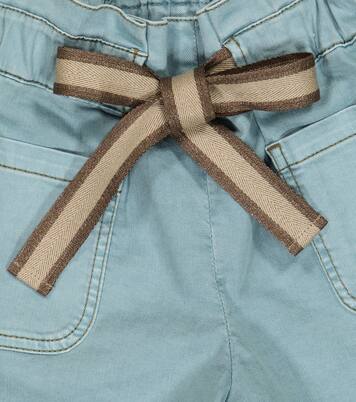 Shorts en sarga de mezcla de algodón | Brunello Cucinelli Kids