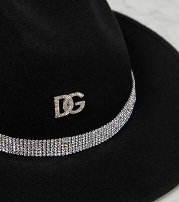 DG embellished virgin wool felt hat | Dolce&Gabbana