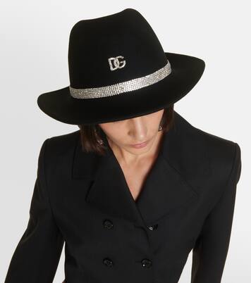 DG embellished virgin wool felt hat | Dolce&Gabbana
