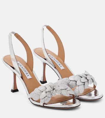 Sandali Galactic Flower 75 in pelle con cristalli | Aquazzura