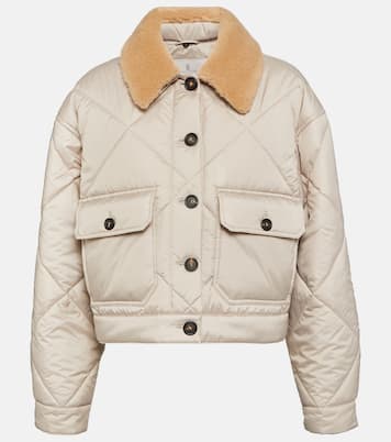 Shearling-trimmed quilted jacket | Brunello Cucinelli