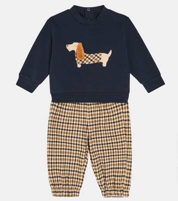 Baby cotton-blend sweatshirt and sweatpants set | Il Gufo
