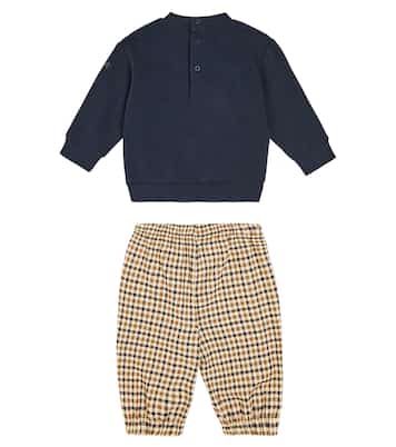 Baby cotton-blend sweatshirt and sweatpants set | Il Gufo