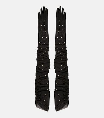 Leontyne embellished ruched gloves | Jennifer Behr