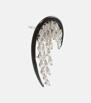 Boucles d'oreilles Angel Wings en or blanc 18 ct, diamants et émail | Kamyen