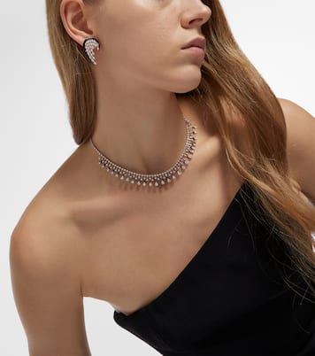 Boucles d'oreilles Angel Wings en or blanc 18 ct, diamants et émail | Kamyen