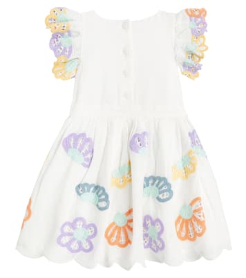 Baby - Abito in cotone e lino con ricami | Stella McCartney Kids