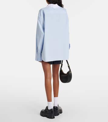 Camisa de popelín de algodón con flecos | Prada