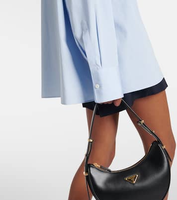 Camisa de popelín de algodón con flecos | Prada