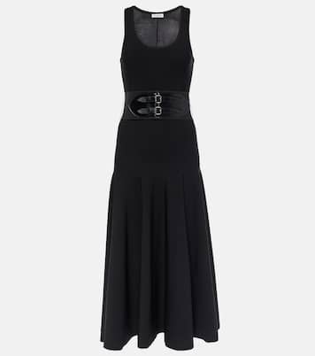 Abito midi con pelle | Alaïa