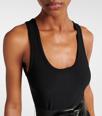 Abito midi con pelle | Alaïa