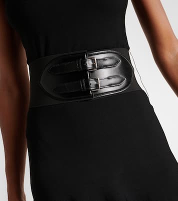 Abito midi con pelle | Alaïa